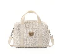 1 pezzo Borsa shopping trapuntata con stampa floreale ditsy e design orsetto, borsa pastorale da appendere al passeggino della mamma, borsa fasciatoio multifunzionale per maternità portatile per uso e