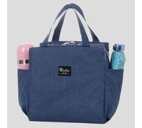 1 pezzo Borsa termica con doppia tasca e alta capacità, colore casuale, borse estive da esterno per alimenti, borse per pic-nic e campeggio, borse per il ritorno a scuola Tagli UnicaTessuto