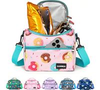 1 pezzo Borsa termica per il pranzo di grande capacità (5L), con motivi carini di dinosauri e unicorni, adatta per chi ama gli stili cartoni animati kawaii. Borsa termica isolata per pasti con manico