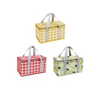1 pezzo Borsa termica riutilizzabile ad alta capacità per cibo e picnic, borse refrigeranti con cerniera superiore, per caldi o freddi, cestino da picnic pieghevole, adatto per spiaggia, eventi all ap