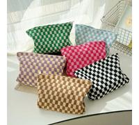 1 Pezzo Borsa Trucco a Scacchiera, Borsa Cosmetica a Quadretti Rosa, Verde, Borse da Donna per Trucco Blu, Nera Piccola Borsa per Conservare il Trucco Gialla, Viola Borse da Viaggio per Signore, Astuc