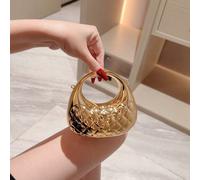 1 pezzo Borsetta da sera mini a forma di conchiglia metallica Moonlit Eve, borsa a catena personalizzata a forma di rossetto di moda per donna, adatta per San Valentino, feste, appuntamenti, può esser