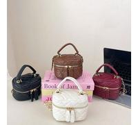 1 pezzo Borsetta mini con chiusura a cerniera in PU, motivo a diamanti lucidi, borsa a secchiello con catena per spalla e tracolla, adatta per uso quotidiano, borsa di valore, adatta per adolescenti p