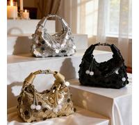 1 pezzo Borsetta mini retrò con glitter. Questa borsa a tracolla multifunzionale presenta uno stile di design europeo e americano, può essere utilizzata come borsa a spalla o borsa a tracolla, adatta 