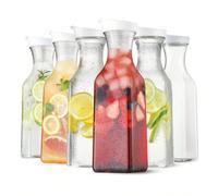 1 Pezzo Bottiglia D'acqua In Plastica A Forma Quadrata Con Coperchio, Contenitore Per Succo Trasparente, Bottiglia Anti-caduta Per Latte E Succo, Bottiglia Dispensatrice Di Succo A Pressatura A Freddo