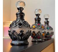 1 pezzo Bottiglia di profumo per oli essenziali da 15ml, riutilizzabile, di alta qualità per aromaterapia, in stile retrò Dubai, bottiglia in cristallo di piccola capacità riempibile per aromaterapia,