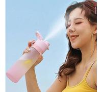 1 pezzo Bottiglia per acqua sportiva da 22 once/650ml con nebulizzatore a gradiente, realizzata in materiale PC, borraccia portatile con nebulizzatore a gradiente, borraccia portatile con coperchio a 