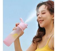 1 pezzo Bottiglia sportiva per acqua da 650 ml con nebulizzatore, in materiale in PC, con colore sfumato, funzione di spruzzatura di bruma rinfrescante, ideale per ufficio, scuola, palestra, escursion