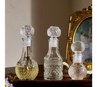 1 Pezzo Bottiglia vintage divisibile, bottiglia di vetro trasparente vuota e riutilizzabile per decorazione da tavolo domestica, bottiglie mini creative in vetro trasparente intagliato, adatto come bo