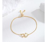 1 pezzo Bracciale con catena rotante alla moda, minimalista, affascinante, d'avanguardia e versatile, con doppio anello e doppio loop, per donne e ragazze Tagli UnicaZirconia Cubica