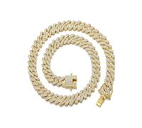 1 pezzo Bracciale Hip Hop Cubano, Catena di ghiaccio, Catena Cubana, Catena Cubana di Miami, Catena di diamanti, Gioielli Hip Hop Regalo per ragazzi, Oro