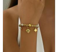 1 pezzo Bracciale in acciaio inossidabile ottagonale color block, adatto per abbigliamento casual da donna e come regalo Tagli UnicaAcciaio inossidabile