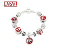1 pezzo Bracciale in metallo fai-da-te con licenza ufficiale Marvel Spiderman, gioiello con ciondolo regolabile, idea regalo per fan del supereroe, accessorio di moda dal design unico e personalizzabi