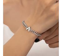 1 pezzo Bracciale minimalista con dettaglio a catena per la festa della mamma, San Valentino, regalo L,M,S,H,A,T,O,X,B,C,D,E,F,G,I,J,K,N,P,Q,R,U,V,W,Y,ZZinco