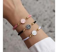 1 pezzo Bracciale regolabile minimalista artigianale con 26 lettere classiche in corda, regalo significativo per compleanni, festa della mamma L,M,S,H,A,T,O,X,B,C,D,E,F,G,I,J,K,N,P,Q,R,U,V,W,Y,ZLega d
