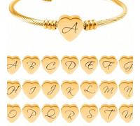 1 pezzo Braccialetto a fascia con monogramma in lettere da 26 in acciaio inossidabile per bambini, regalo sorpresa A,B,C,D,E,F,G,H,I,J,K,L,M,N,O,P,Q,R,S,T,U,V,W,X,Y,Z,5 pezzi lettera A,5 pezzi lettera