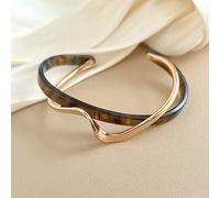 1 pezzo Braccialetto alla moda in poliresina onda, bracciale personalizzato unico, design elegante e semplice di alta qualità, non regolabile, adatto per l'uso quotidiano e per le feste delle donne Fe