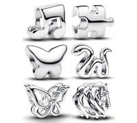 1 pezzo Braccialetto/Collana minimalista con perline d'argento, include note musicali, puzzle, farfalle, serpenti, cavalli, accessorio creativo fai-da-te, piccolo regalo versatile Rame