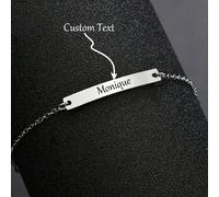 1 pezzo Braccialetto con barra ID placcato oro 18K con nome del bambino, bracciale personalizzato stampato a mano, dolce regalo per il primo compleanno del neonato insaccatoAcciaio inossidabile
