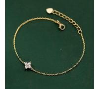 1 pezzo Braccialetto con fiore a quattro petali in zirconia cubica, regalo per le donne per San Valentino, Festa della Mamma come mostrato nell'immagineRame