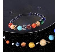 1 pezzo Braccialetto con perline del sistema solare, aiuta gli adolescenti a comprendere le conoscenze planetarie e ampliare i loro orizzonti Tagli Unica,A,BPietra