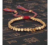 1 pezzo Braccialetto con perline di rame Buddha, braccialetto della ricchezza e prosperità, braccialetto del denaro, meditazione, calma, protezione spirituale, braccialetto regolabile fatto a mano Ram