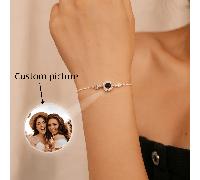1 pezzo Braccialetto con proiezione foto personalizzabile con pietra natale, braccialetto ricordo con foto, braccialetto a bolle, braccialetto con foto all'interno, regalo per il migliore amico, il mi