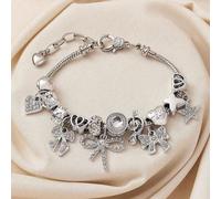 1 pezzo Braccialetto di rame regolabile e staccabile, decorato in modo elegante e di lusso con perline, strass, farfalle, stelle e note musicali, adatto come regalo per le donne, ideale per bar, disco