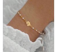 1 pezzo Braccialetto dorato alla moda con segni zodiacali classici e perline con olio gocciolante su catena in acciaio inossidabile per le donne Ariete,Toro,Gemelli,Cancro,Leone,Vergine,Bilancia,Scorp