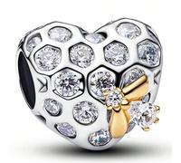 1 pezzo Braccialetto e collana con perline a forma di cuore a nido d'ape in oro e argento, serie di lusso e romantica per la Festa della Mamma, gioiello versatile fai-da-te, regalo per la Festa della