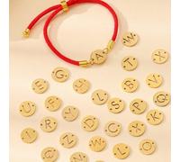 1 pezzo Braccialetto elegante e alla moda in acciaio inossidabile dorato con pendente a lettera 26, braccialetto con lettera iniziale, regalo adatto per fidanzate e migliori amiche, che mostra il fasc