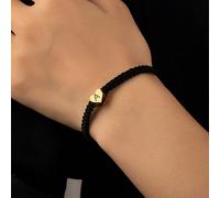 1 Pezzo Braccialetto in lega di zinco alla moda con decorazione a cuore, intrecciato e con dettagli in lettere, per uomo, regalo di appuntamento per San Valentino L,M,S,H,A,T,O,X,B,C,D,E,F,G,I,J,K,N,P
