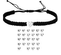 1 pezzo Braccialetto intrecciato da uomo in acciaio inossidabile, con lettere e motivo a cuore, stile europeo e americano, regalo per San Valentino, mamma, madre, festa della mamma L,M,S,H,A,T,O,X,B,C