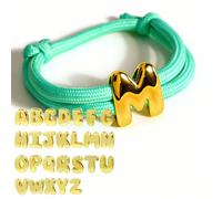 1 pezzo Braccialetto intrecciato fatto a mano multicolore a forma di dopamina con 26 lettere, adatto per uomo e donna L,M,S,H,A,T,O,X,B,C,D,E,F,G,I,J,K,N,P,Q,R,U,V,W,Y,ZRame