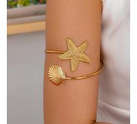 1 pezzo Braccialetto minimalista versatile in stile moda con stelle marine e conchiglie, ispirato all'oceano Tagli UnicaLega di ferro