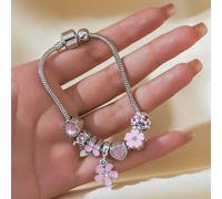 1 pezzo Braccialetto pendente minimalista e cavo, braccialetto multi-elemento, decorato con perline a forma di riccio, coniglio, stella e luna, farfalla, anguria, con stella circolare, braccialetto cr