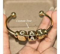 1 pezzo Braccialetto personalizzabile con dadi a lettera, braccialetto in acciaio inossidabile retrò alla moda con iniziale personalizzata, regalo ideale per fidanzata, mamma, famiglia, amica, figlia,
