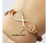 1 pezzo Braccialetto personalizzato con più nomi in oro e argento, da 1 a 4 nomi, braccialetto regolabile di moda da donna, braccialetto in acciaio inossidabile per l'amore infinito della madre, gioie