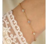 1 pezzo Braccialetto quadrifoglio a 5 petali dorato, gioiello di stile per le donne, adatto come regalo per occasioni speciali come mostrato nell'immagineRame