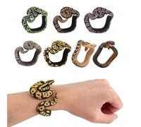 1 pezzo Braccialetto-serpente giocattolo casuale per ragazzi e ragazze, giocattolo indossabile a forma di serpente simulato, come anaconda verde, cobra, serpente a sonagli, pitone reticolato, pitone s