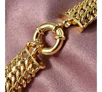 1 Pezzo Braccialetto Stile Hip Hop Esagerato Con Chiusura Di Marinaio In Rame Placcato Oro 14k Per Donne 7 pollici,8 pollici,9 PolliciRame