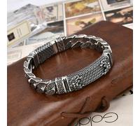 1 pezzo Braccialetto vintage con charm a forma di armatura della Dinastia Tang e leone, accessorio sofisticato da uomo, adatto per uso quotidiano e come regalo 18 cm (17-18 cm),20 cm (19-20 cm),22 cm