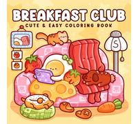 1 pezzo Breakfast Club: Libro da colorare di Coco per adulti e adolescenti con attività quotidiane carine e accoglienti per il relax (Cozy Spaces Coloring) Wyo Colouring Book Regali Giocattoli per rag