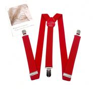 1 pezzo Bretelle in poliestere di colore unito, regolabili con tre molletta elastiche, design semplice per pantaloni casual quotidiani, adatte come regalo di San Valentino, per uscite, matrimoni, fest