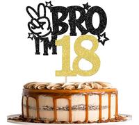 1 pezzo BRO I'm 18 Decorazione per torta con glitter Bro I'm 18 Cake Topper È il mio 17° compleanno Decorazione per torta per brindare ai 18 anni Bambini Festa di compleanno del 17° anno Decorazione