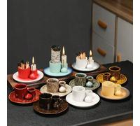 1 pezzo Bruciatore di incenso in ceramica - Multifunzionale 4 in 1 per Palo Santo, Salvia, Stick, Candele e Cristalli, ideale per la decorazione Rama (senza incenso) Tagli UnicaPorcellana