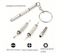 1 pezzo Cacciavite per occhiali, accessorio multifunzionale 3-in-1 a 3 scopi per occhiali, strumento di riparazione, mini cacciavite portatile, attrezzi per uomo 1Pc argentoAcciaio al carbonio