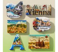 1 pezzo Calamita per frigorifero 3D di Vienna, Austria, souvenir da viaggio, decorazione per la casa, adesivo magnetico per frigorifero Vienna B,Vienna A,A1 austriaca,Austria A2,A3 austriaca,Salisburg