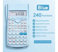 1 pezzo Calcolatrice scientifica blu per studenti, strumento multifunzione per esami e apprendimento per funzioni di calcolo e frazioni, display a 12 cifre calcolatrice finanziaria multifunzione, esse
