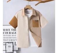 1 pezzo Camicia a polo a maniche corte a righe per ragazzi/pre-adolescenti, versatile per la scuola, i trasferimenti, l'uso casual quotidiano, lo sport, adatta per la primavera/estate 7Y,8Y,9Y,10Y,11Y